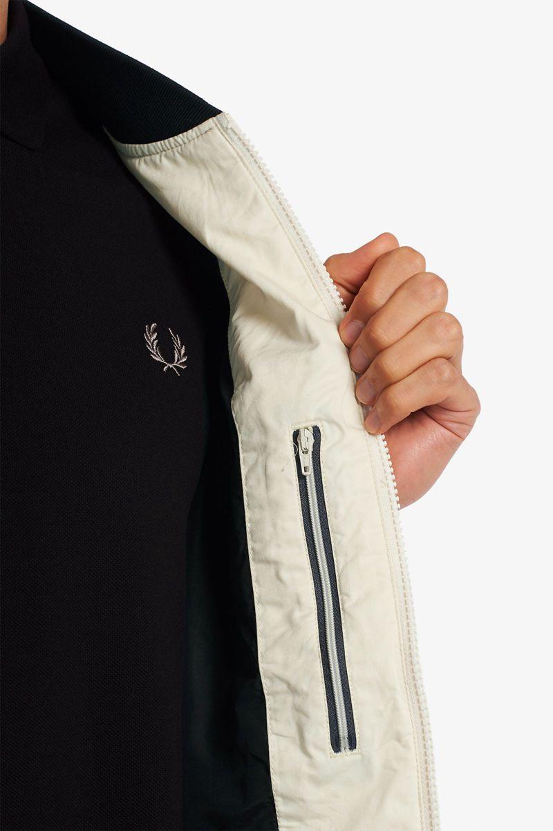 White Fred Perry Tennis Bomber Men's Jackets | PH 1263QMAZ